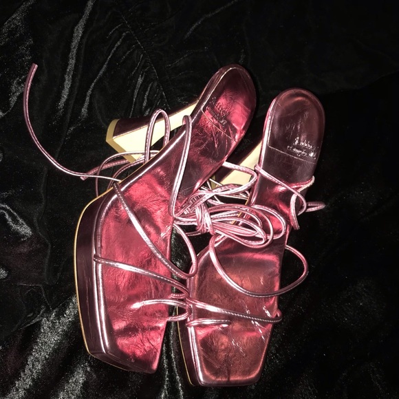 5/30% off - Metallic Pink Jeffrey Campbell Leather Heels Shoes - Picture 2 of 5